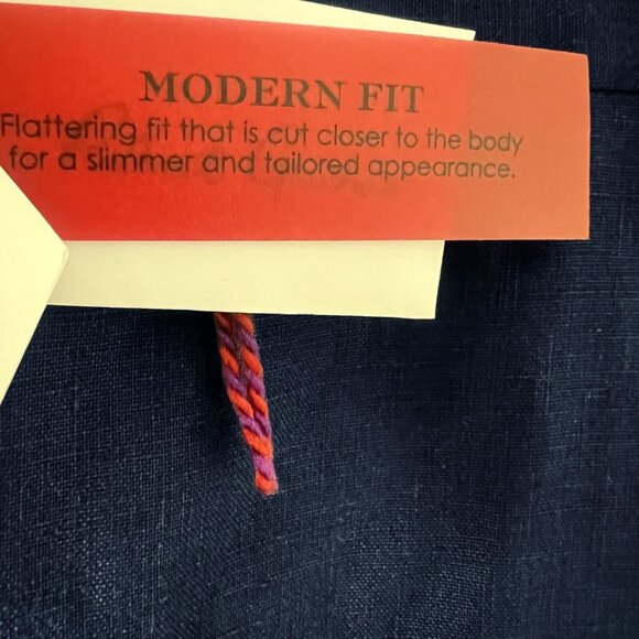 NEW! Robert Graham Delave Modern Fit Linen Pants! 34 36 40 Navy Plain Front Slim - Picture 4 of 5